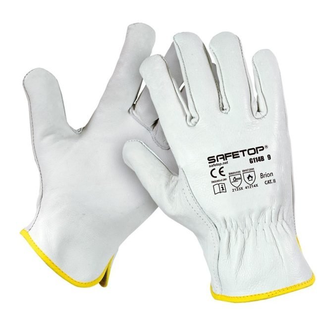 BRION, gants en cuir thermique 100º avec sac individuel.