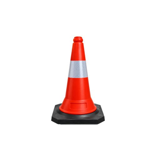 Cône de Signalisation en PE – Base Noire Haute Stabilité 50 cm / 75 cm – ULTRASAFE