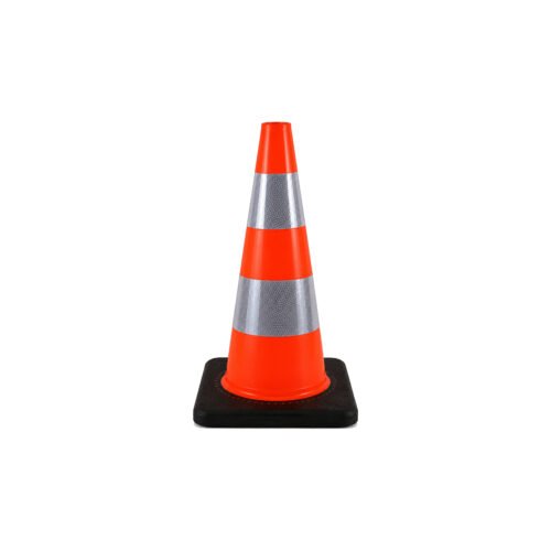 Cône de Signalisation en PE – Base Noire Haute Stabilité 50 cm / 75 cm – ULTRASAFE